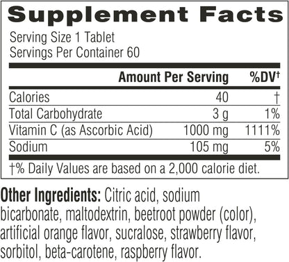 Swisse Effervescent Vitamin C 1000mg Dissolvable Vitamin C Powder Tablets | Immune Support Supplement and Antioxidant | VIT C Supports Immunity Health * | Ascorbic Acid Vitamin C Drink | 60 Tablets