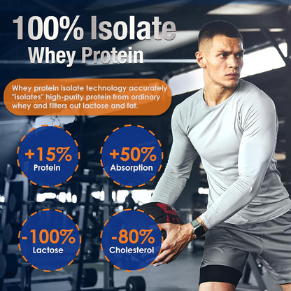 DRFOSTER Whey Protein Isolate Powder Unflavored, 26g Protein, 1.1 lbs | Grass Fed Whey Isolate, Muscle Recovery & Growth, Fitness Goal, Post-Workout, Sugar Free, Keto Friendly, Non-GMO, Low Calorie