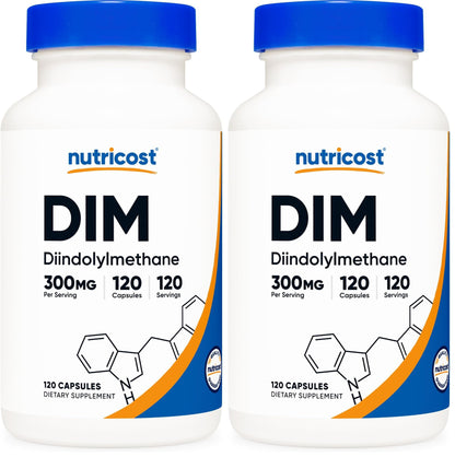 Nutricost DIM (Diindolylmethane) Plus BioPerine 300mg, 120 Vegetarian Capsules - Up to 4 Month Supply, Max Strength DIM Supplement