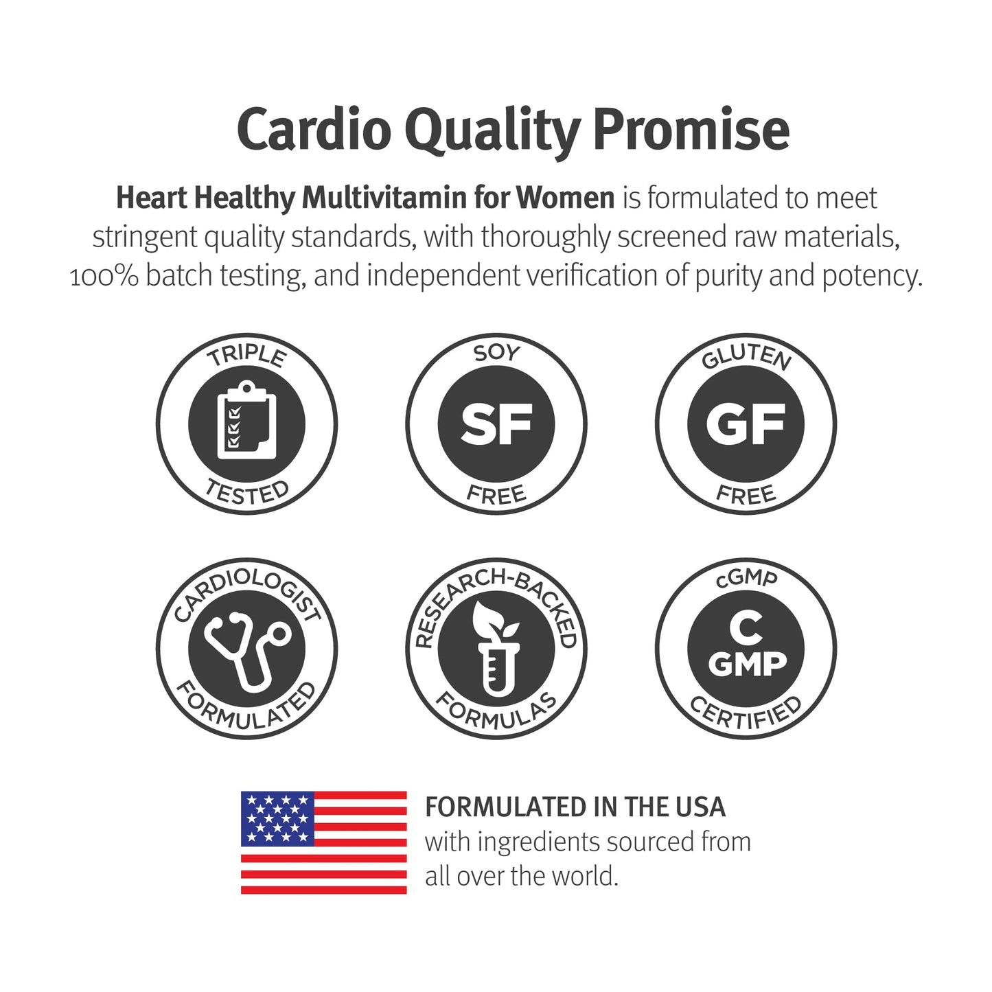 Dr. Sinatra Heart Healthy Multivitamin for Women with Vitamin D 1000 IU, A, B12, C, E, Biotin, Folate, and Zinc, 90 Tablets (30-Day Supply)