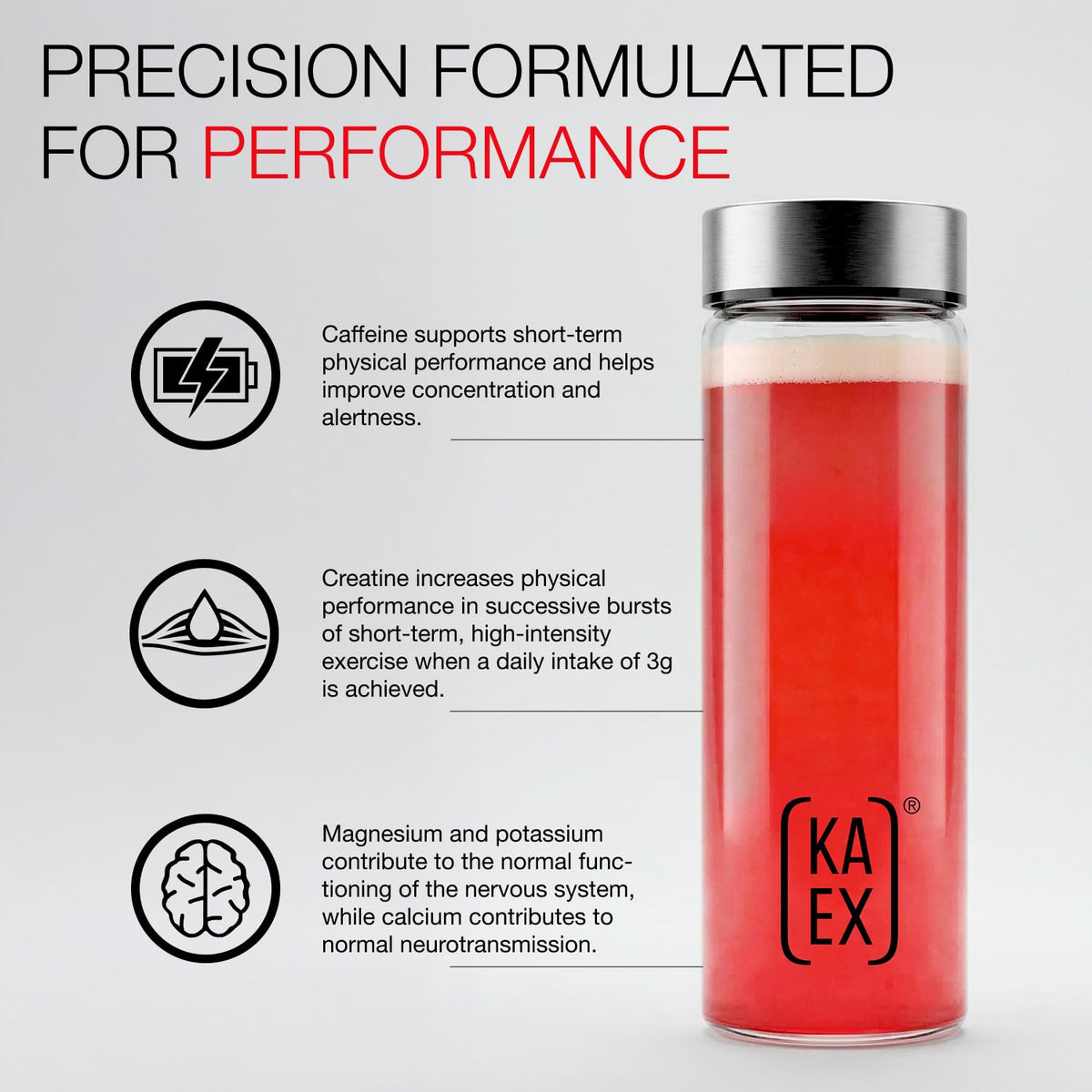 KA EX Creatine EAA+ Booster, 3-in-1 Performance Drink 7 Pack
