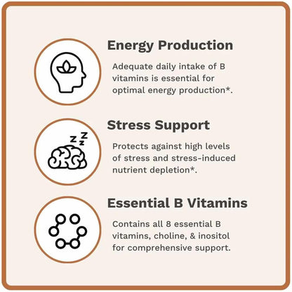 Utzy Naturals Vitamin B Complex | All 8 Essential B Vitamins | 60 Capsules