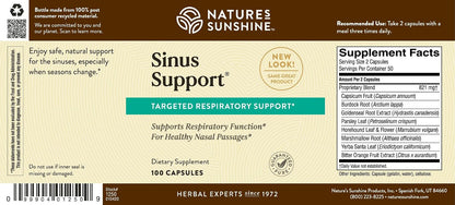 Nature's Sunshine Sinus Support EF Herbal Supplement – Targeted Respiratory Support, Healthy Nasal Passages, Ephedra-Free, 100 Vegcaps