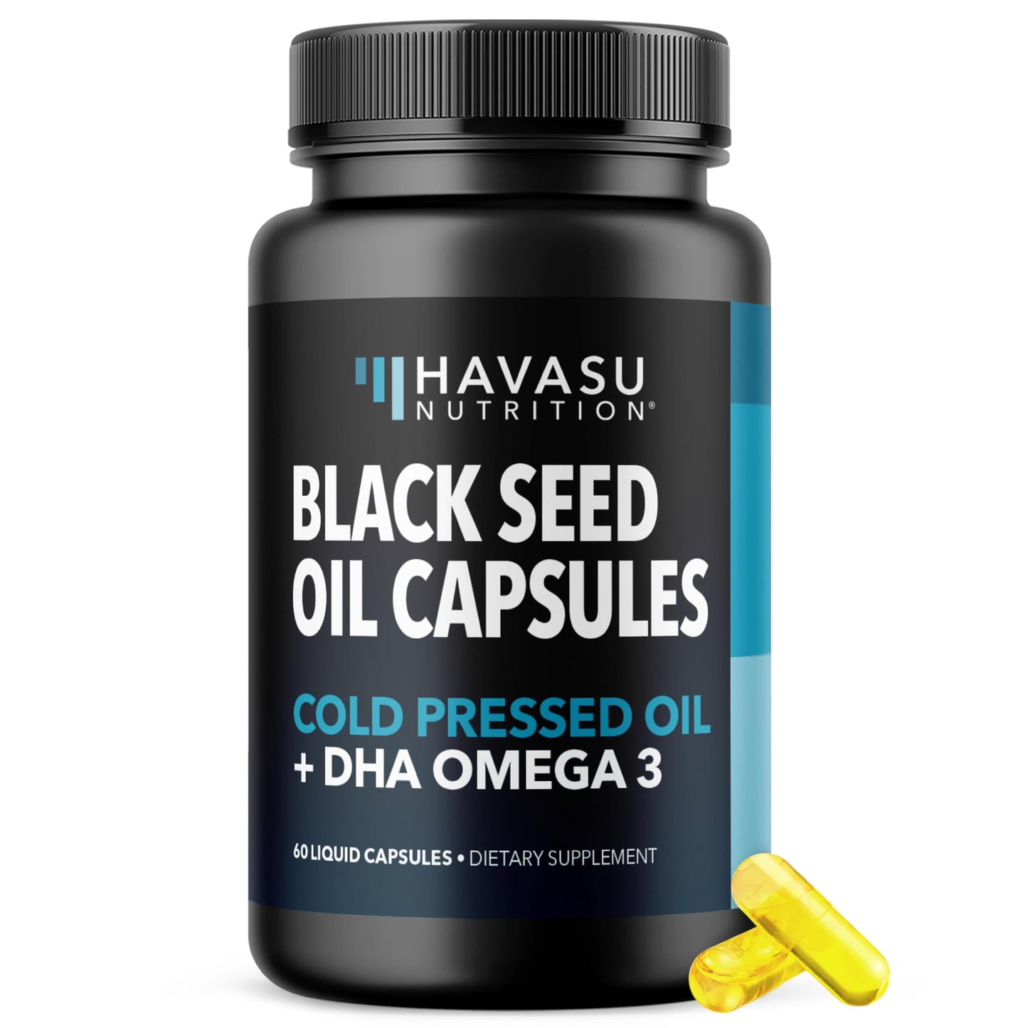Black Seed Oil Capsules, Vegan, Non-GMO, Cold-Pressed Nigella Sativa, 90ct | 1500mg Per Serving Black Cumin Supplement for Skin Health, Immune Function, and Digestive Health, Unflavored, 30 Servings