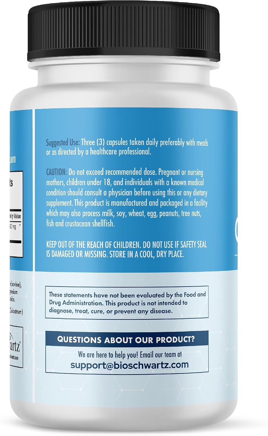 Colostrum Capsules 1500mg Per Serving, Grass-Fed, from First Milking, 90ct