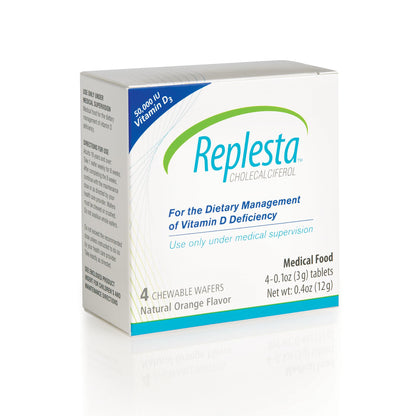 Replesta 50,000 IU Vitamin D3 Cholecalciferol, for Vitamin D Deficiency, Once-Weekly Chewable Wafer, Non-GMO, Natural Orange Flavor, 8 Count (Pack of 1)