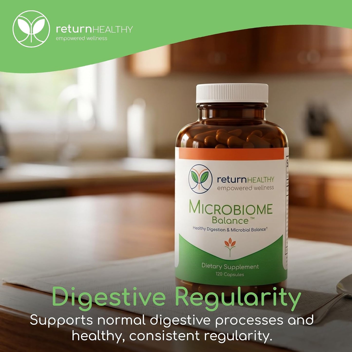 Microbiome Balance – Gut Health Supplement for Women and Men with Monolaurin & Caprylic Acid – Supports Digestive Wellness & Healthy Gut Environment – 120 Capsules