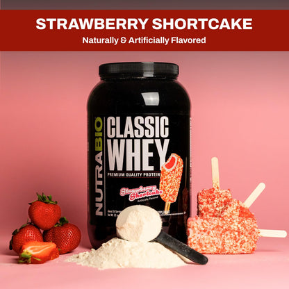 NutraBio Classic Whey Protein Powder - No Fillers, Artificial Colors, Preservatives