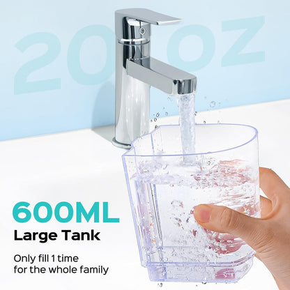 COSLUS E2 Water Dental Flosser for Teeth, Multi-User Family Use, Green