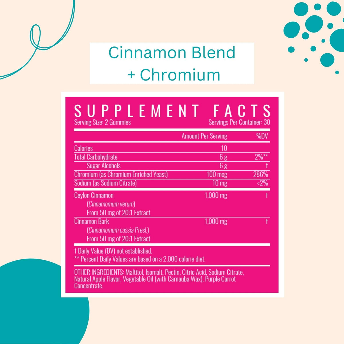 PCOS Herbal Gummies: Manage Cravings and Hormonal Balance; Cinnamon Complex