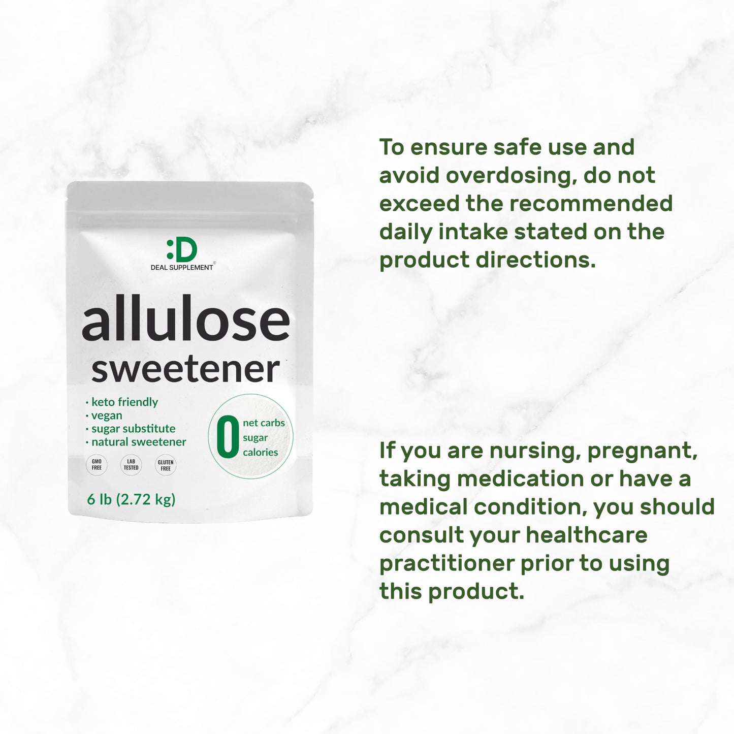 Allulose Sweetener 6 Pounds – Natural Sugar Substitutes, No Aftertaste – Keto Friendly, Vegan, Zero Net Carb, Zero Calorie – Great for Cooking & Baking