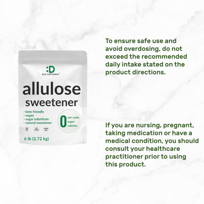 Allulose Sweetener 6 Pounds – Natural Sugar Substitutes, No Aftertaste – Keto Friendly, Vegan, Zero Net Carb, Zero Calorie – Great for Cooking & Baking