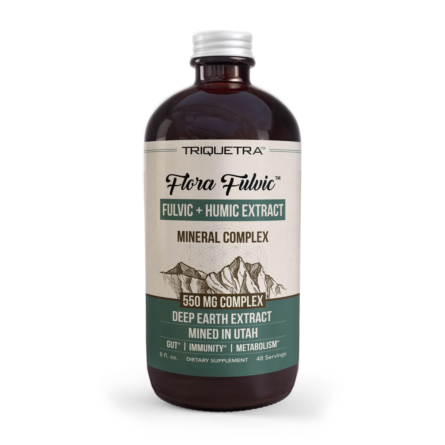 Flora Fulvic | Fulvic Acid + Humic Acid Complex – 550 mg |Mined in Utah, Prehistoric Deep Earth Extract | Immunity, Gut, Digestion – Natural Trace Mineral Complex, Fulvic Acid Supplement – 60 Capsules