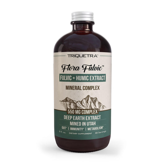 Flora Fulvic | Fulvic Acid + Humic Acid Complex – 550 mg |Mined in Utah, Prehistoric Deep Earth Extract | Immunity, Gut, Digestion – Natural Trace Mineral Complex, Fulvic Acid Supplement – 60 Capsules