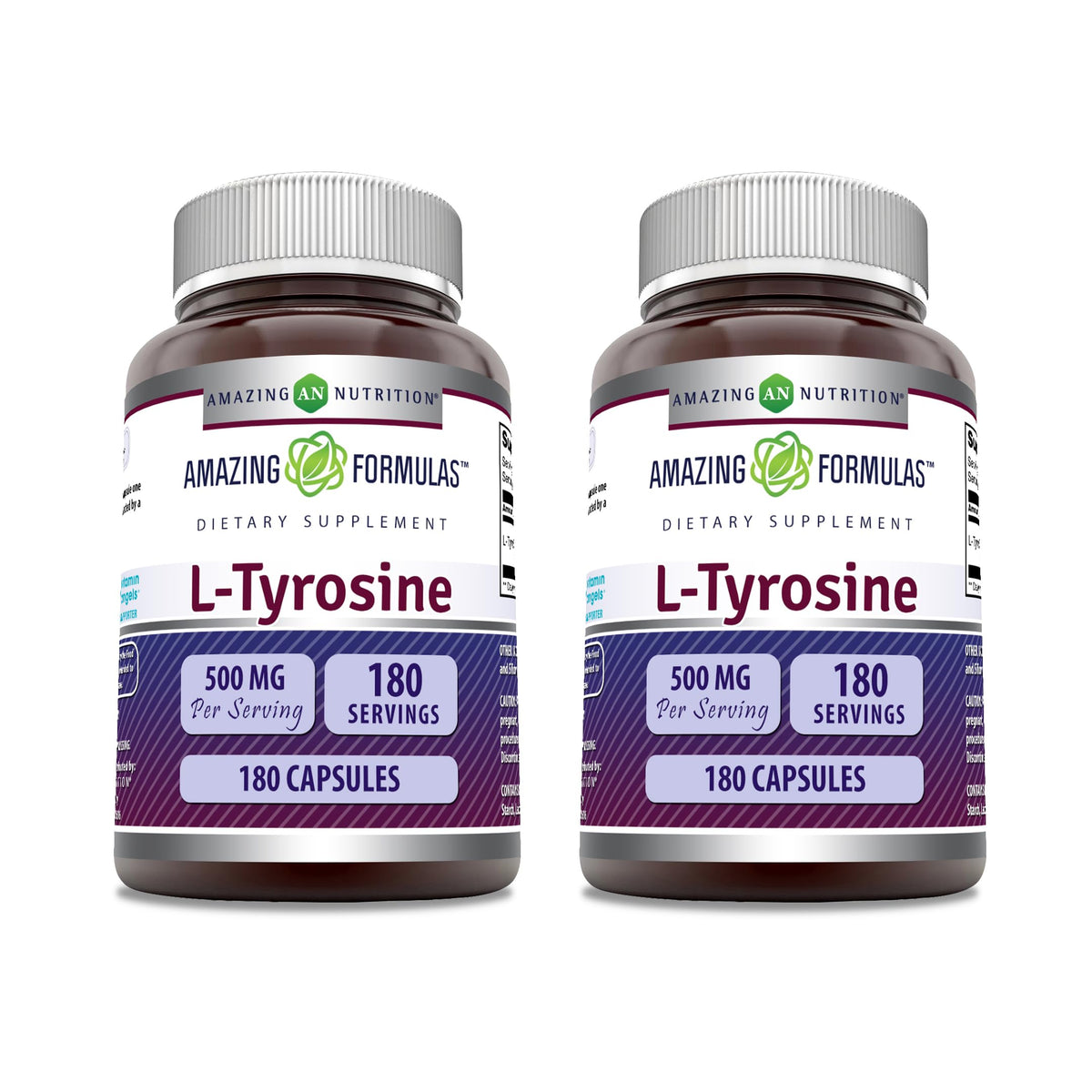 Amazing Formulas L-Tyrosine Amino Acid Supplement | 500 Mg per Serving | 180 Capsules | Non-GMO | Gluten-Free | Made in USA