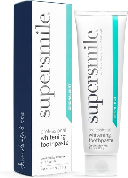 Supersmile Original Mint Whitening Toothpaste, 4.2 Oz, Calprox® + Fluoride