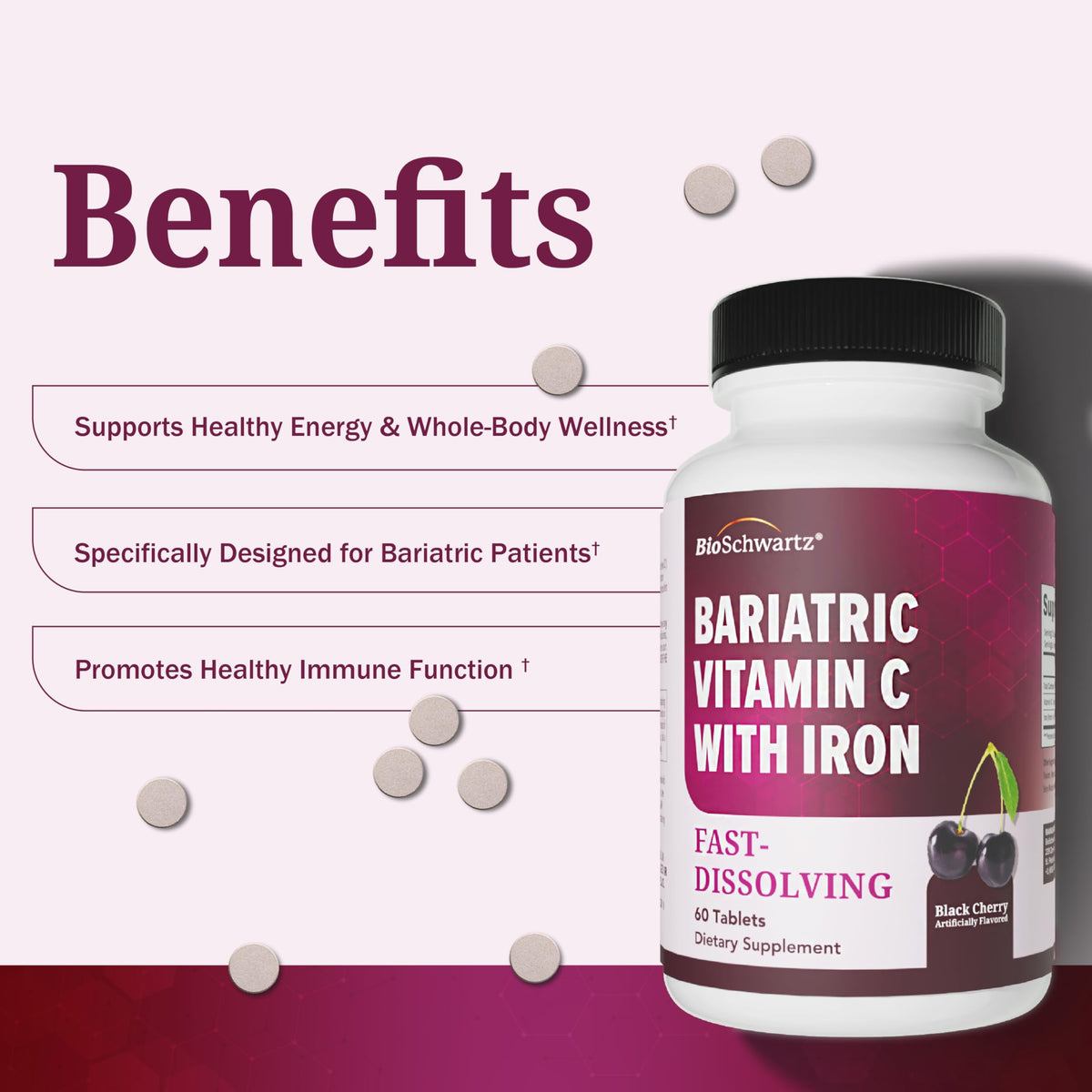 Bariatric D3 K2 Dissolvable Tablets - 90 Cherry-Strawberry Tablets