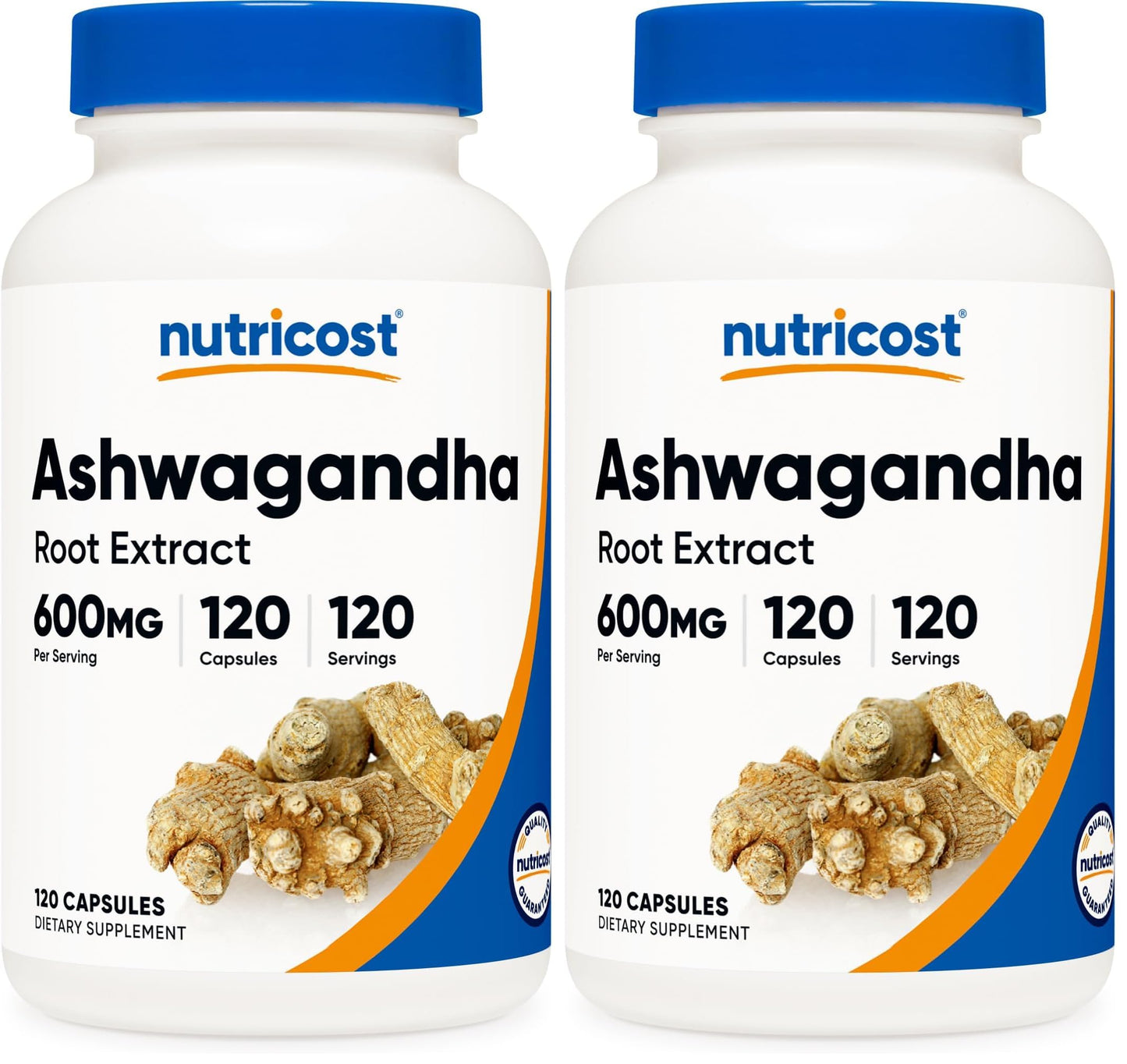 Nutricost Ashwagandha Herbal Supplement 600mg, 120 Capsules | Vegetarian, Non-GMO, Gluten Free, Ashwagandha Root