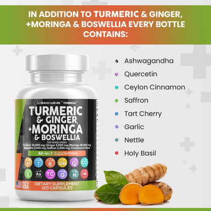 Turmeric Curcumin 30000mg Ginger 3000mg Moringa 50000mg Boswellia