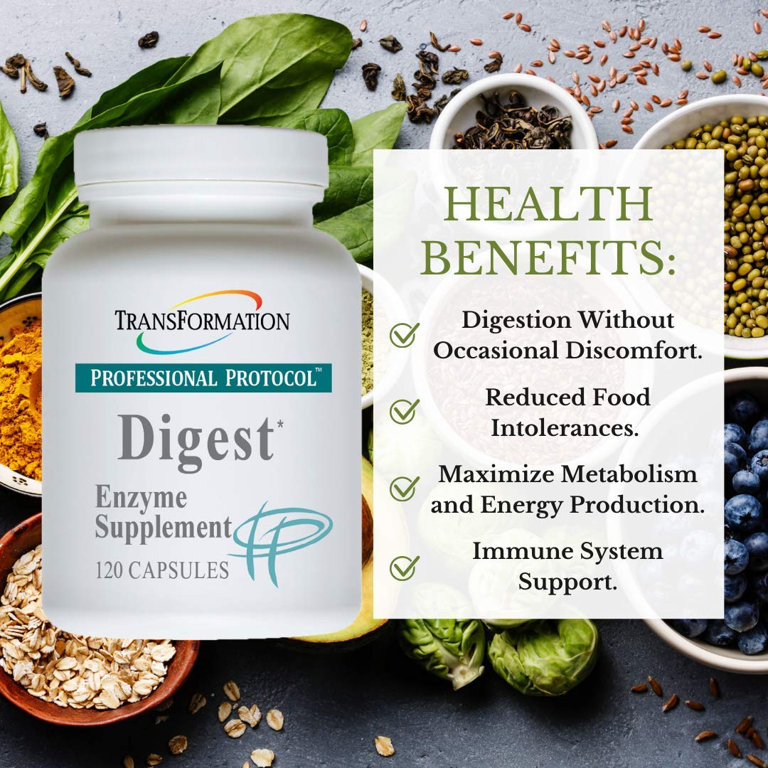 TRANSFORMATION THE GENESIS OF GOOD HEALTH Enzyme - Digest Wellness Supplement Capsules, Supports Digestive & Immune System Health, Aids Digestion of Lipids to Enhance Performance of Pancreas and Liver