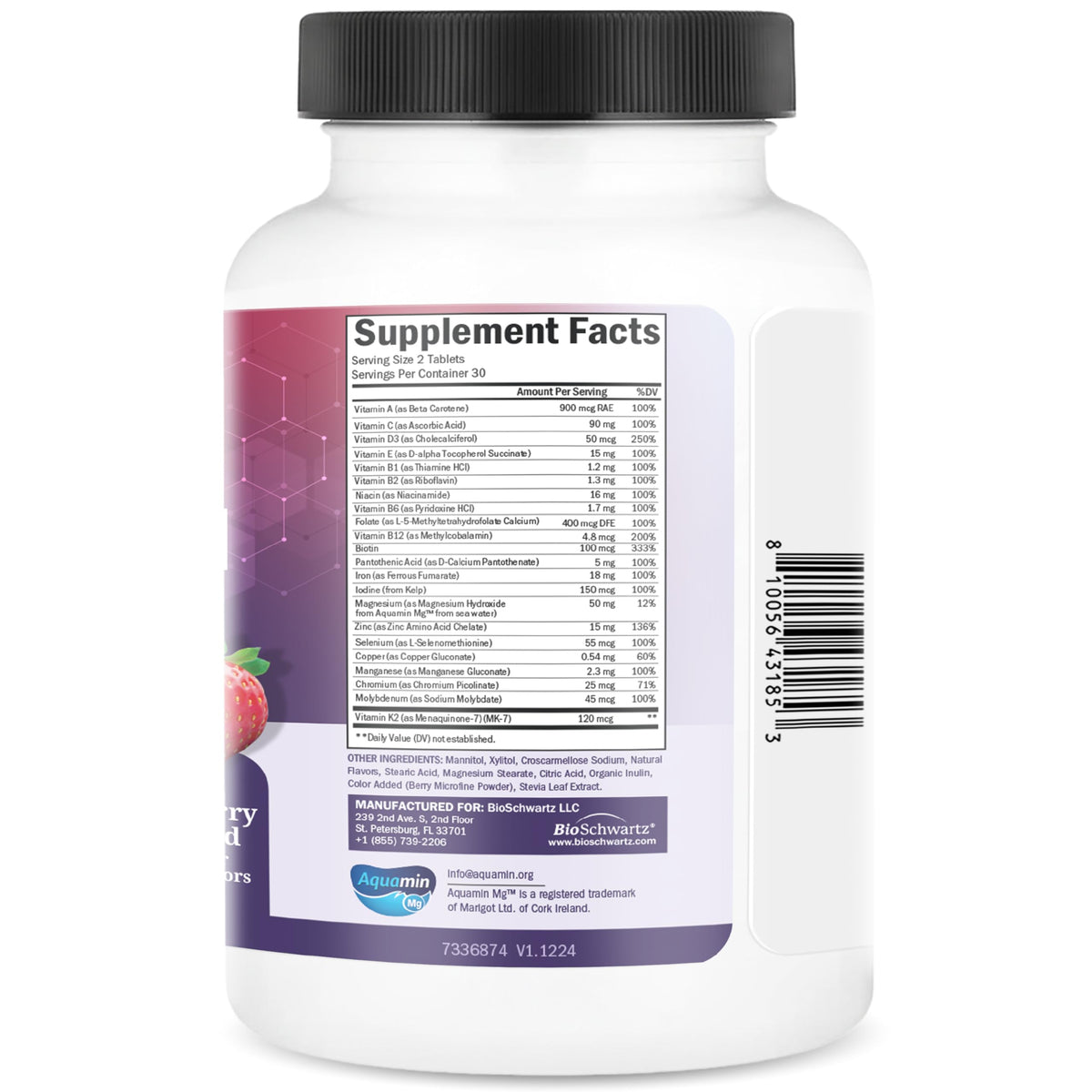 Bariatric D3 K2 Dissolvable Tablets - 90 Cherry-Strawberry Tablets