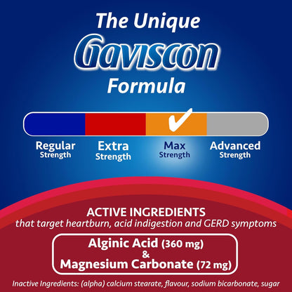 Gaviscon Max Peppermint Tablet, 50 Count
