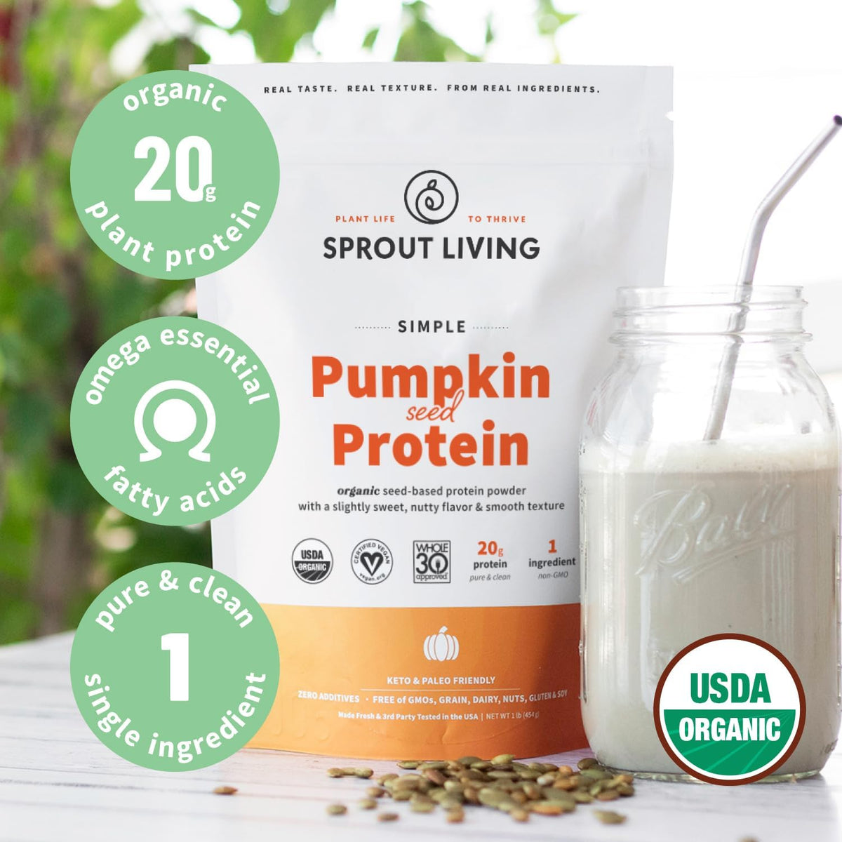 Colorfuel Organic Greens + Pumpkin Seed Protein Bundle | Plant Based Superfood Drink Mix with Adaptogens + 20g Vegan Protein Powder | Digestive Support + Clean Nutrition Combo
