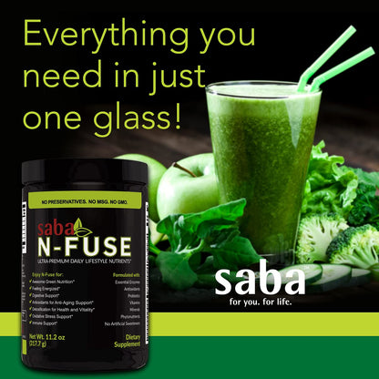 Saba N-Fuse-Whole Food Daily Nutrition,-Phytonutrients, Pre and Probiotics, Enzymes