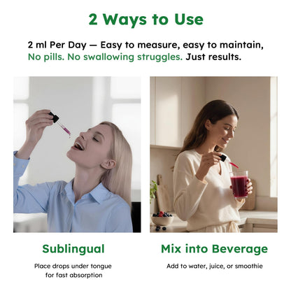 10-in-1 Liquid Collagen for Women, GLP Friendly Multi Collagen | Trim & Glow Hydrolyzed Collagen Burn Drops w. Hyaluronic Acid Biotin Green Tea & ACV, Digestive Gut Skin Health & Hair Growth