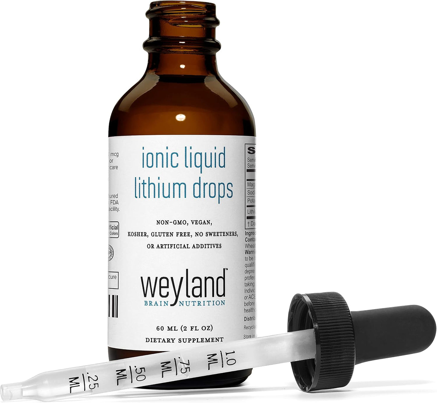 Ionic Liquid Lithium Drops | Magnesium, Sodium, Potassium, Lithium | Brain Health | Trace Mineral Drops | 60 mL (2 Fl Oz)