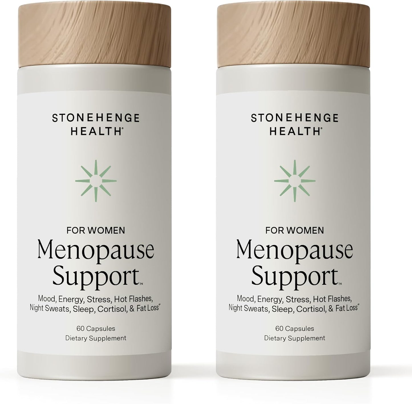 Stonehenge Health for Women Menopause Support for Peri + Menopause + Post - Mood, Energy, Stress, Hot Flashes, Night Sweats, Sleep & Cortisol, Chromax Chromium, Vitamin D3, KSM-66 Ashwagandha (2 Pack)