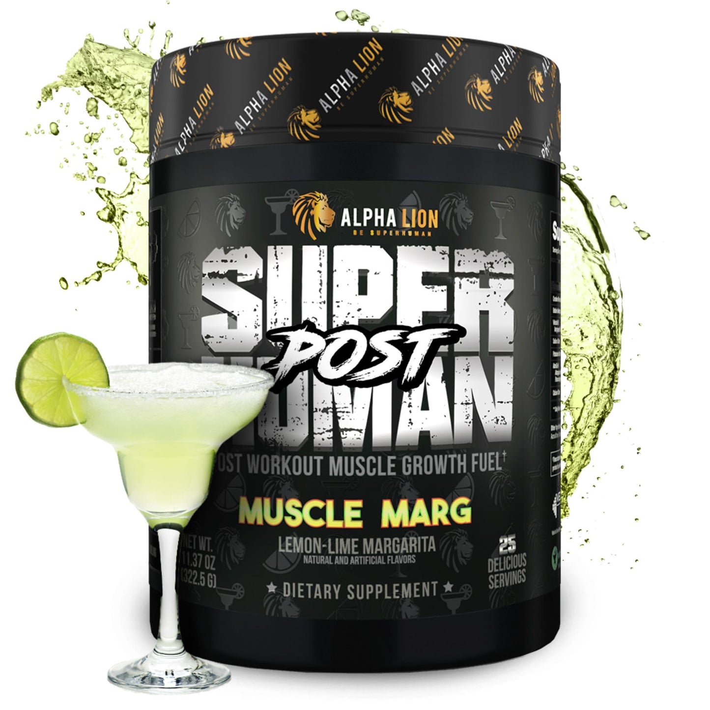 Alpha Lion Superhuman Post Workout Recovery, Muscle Builder Drink, Creatine Powder + More for Lean Muscle Growth, Strength & Volume, Supplement for Women & Men (25 Servings, Gainy Smith Apple)