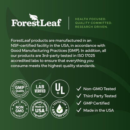 ForestLeaf Berberine Supplement - 1300mg per Serving - Ultra High Potency Berberine HCl with Ceylon Cinnamon, Bitter Melon & Gymnema - GLP-1 Weight Management Support - 90 Caps