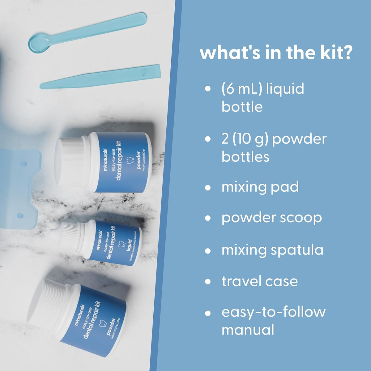 Dental Repair Kit for Lost Crowns, Fillings & Cavities w/Travel Case by M3