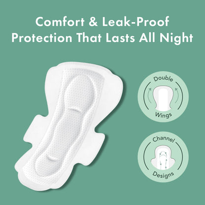 Rael Pads for Women, Organic Cotton Cover - Period Pads with Wings, Sanitary Napkins, Heavy