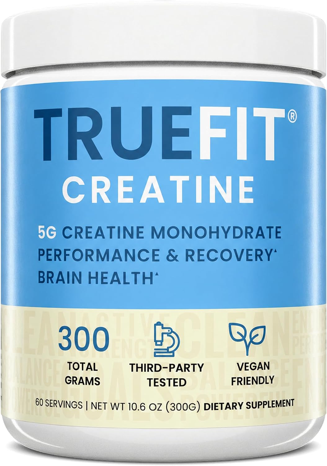 TrueFit Creatine Monohydrate Powder for Women & Men - 5g Pure Micronized | Premium Creatine Monohydrate for Strength, Lean Muscle, Recovery + Focus & Brain Health - Mixes Clean, Third Party Tested