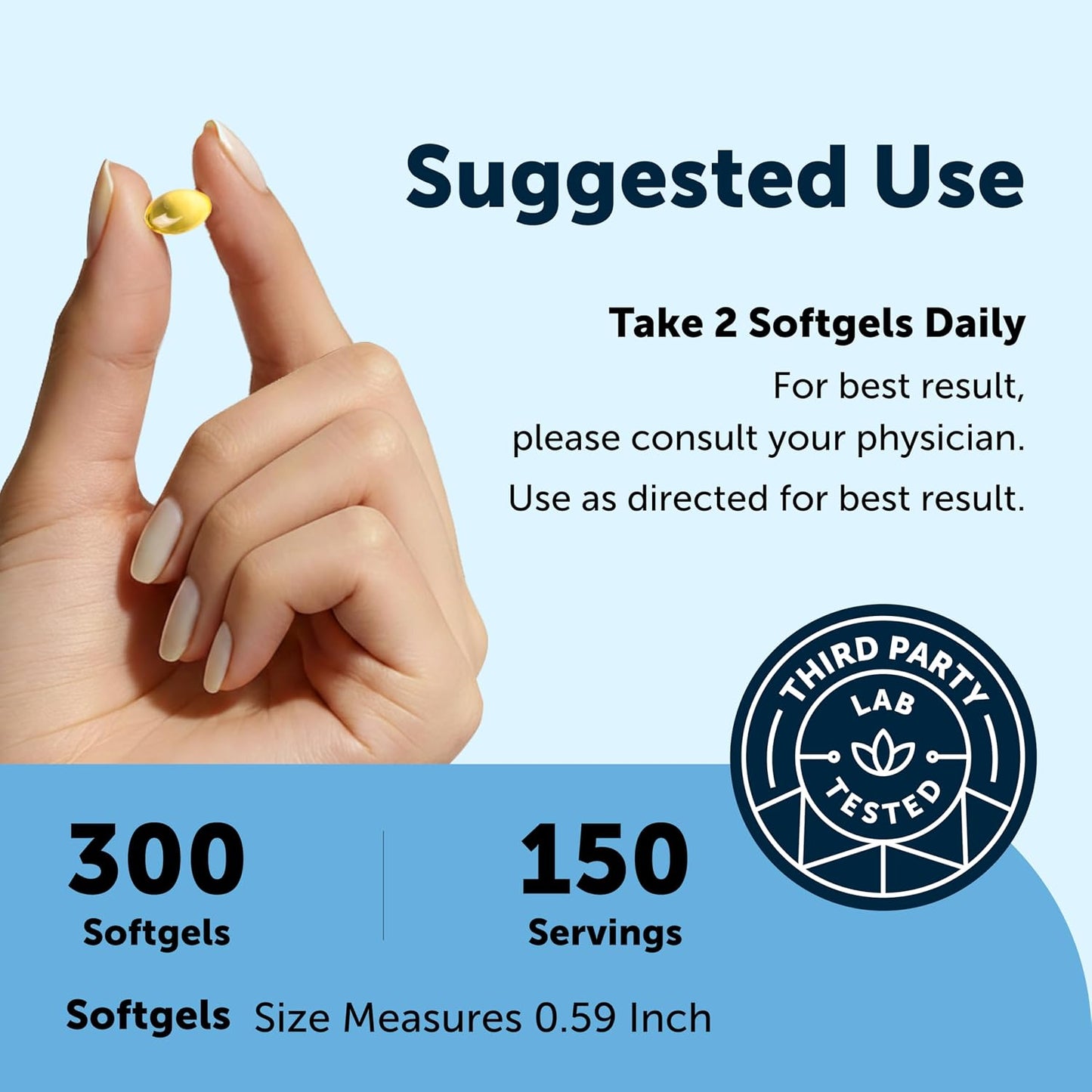 Micro Ingredients Extra Strength* Omega-3 Fish Oil Supplements 1,000mg Per Serving, 300 Softgels | Lemon Flavored | Burpless | EPA 180mg + DHA 120mg | Deep Sea Fish