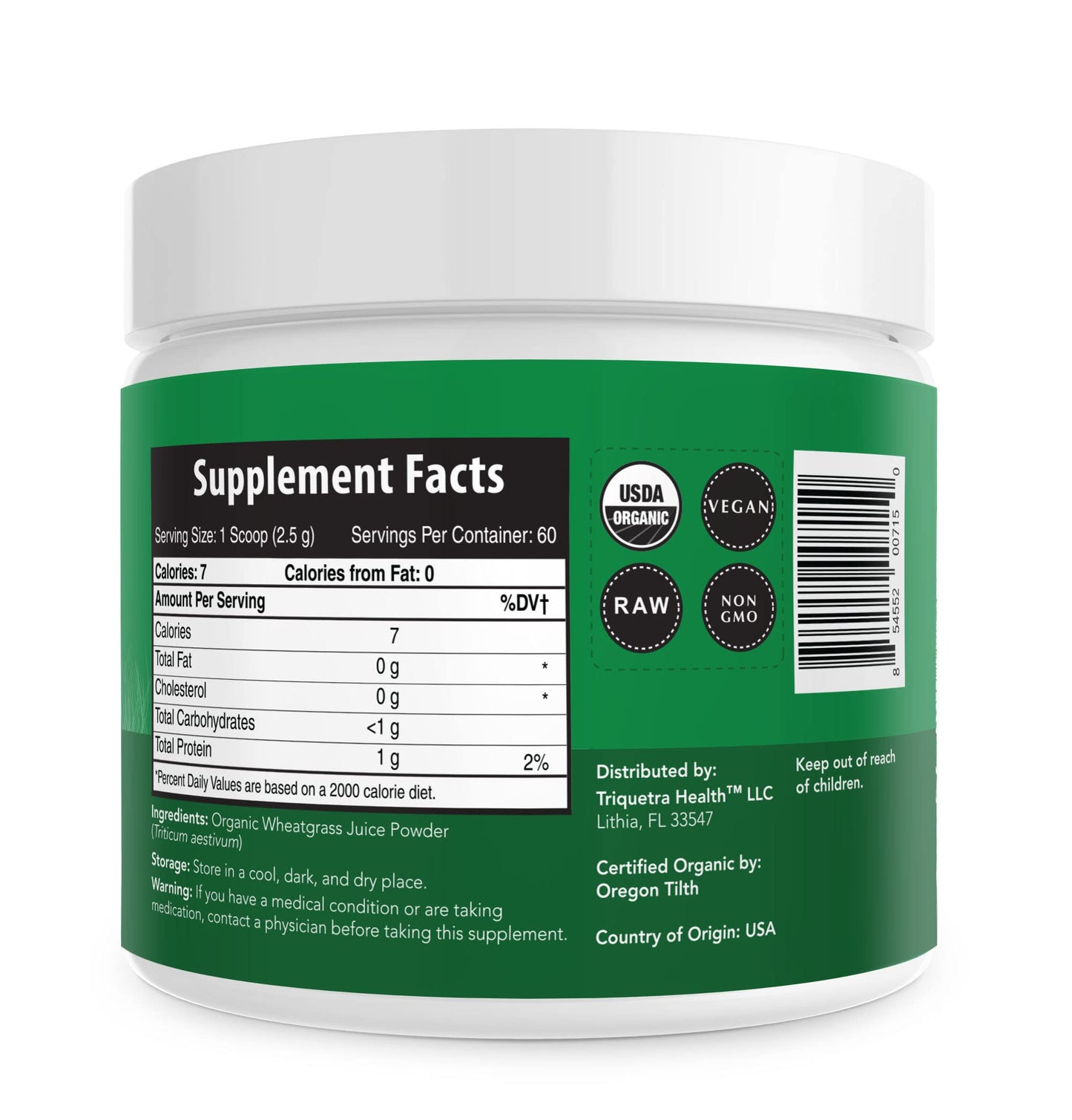 Organic Wheatgrass Juice Powder - Organic, Grown in Volcanic Soil of Utah - Raw BioActive Form, Cold-Pressed Then CO2 Dried, 20:1 Concentrate Juice Extract - Unflavored (5.3 oz – 60 Servings)