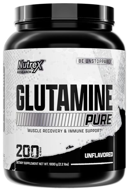 Nutrex Research L-Glutamine Powder - 200 Servings - Pure Unflavored, Non-GMO & Gluten Free