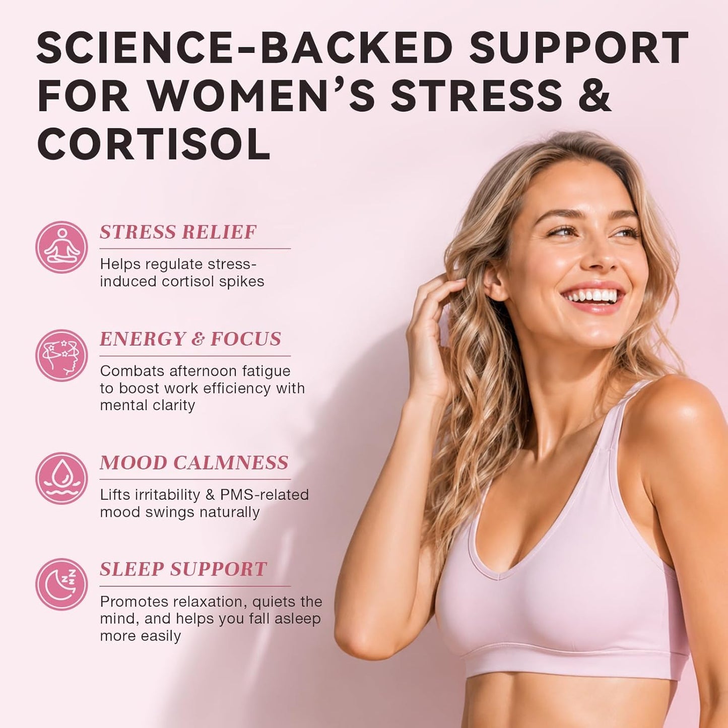 Totaria Women's Cortisol with Hormonal Balance | Stress Relief - Ashwagandha, L-Theanine, Magnesium, Myo-Inositol, Mood, Focus & Sleep Support, PMS* 120 Ct.