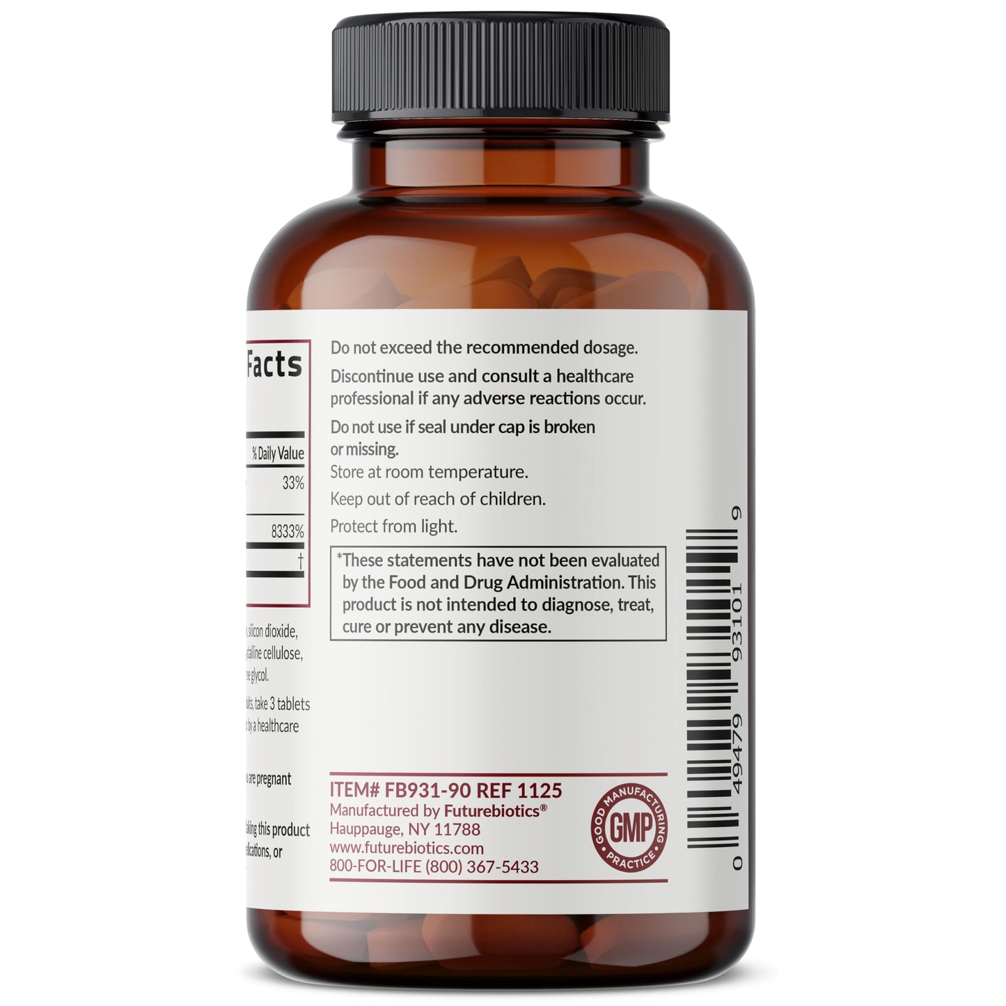 Futurebiotics Collagen Peptides with Biotin & Vitamin C Complex 3-in-1 Formula - for Hair, Skin & Nails Support, Non-GMO, 90 Tablets