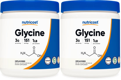 Nutricost Glycine Powder 1lb - Non-GMO, Gluten Free