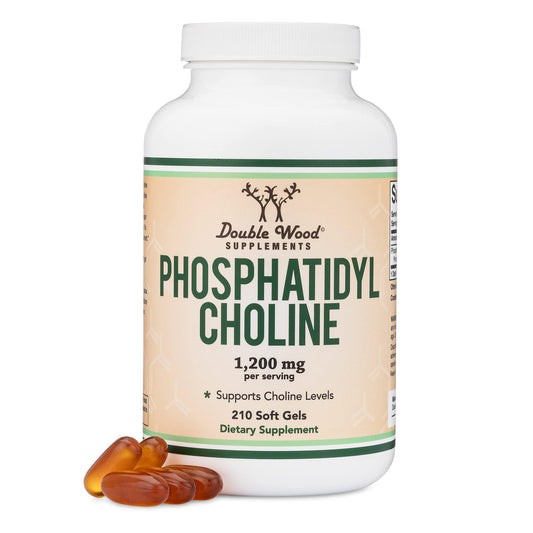 Phosphatidylcholine 1,200mg – 210 Softgels – Enhanced Version of Soy Lecithin (Choline Supplements) - Non-GMO and Gluten Free to Support Brain Health by Double Wood