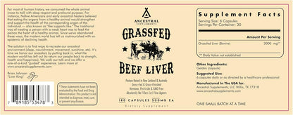 Ancestral Supplements Grass Fed Beef Liver Capsules, 180 Ct (3-Pack) | This freeze-dried beef liver supplement supports energy production, cleansing, digestion and immunity.