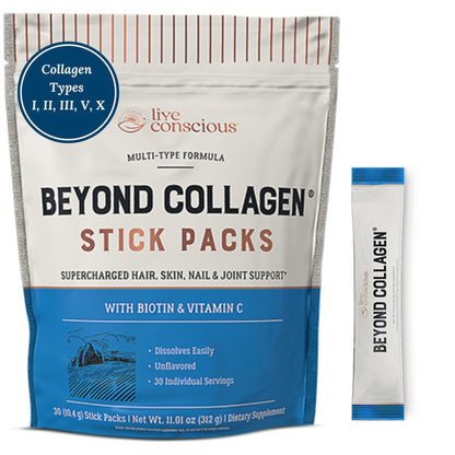 Live Conscious Collagen Peptides Powder - Naturally-Sourced Hydrolyzed Collagen Powder - Hair, Skin, Nail, and Joint Support - Type I & III Grass-Fed Collagen Supplements for Women and Men - 16oz