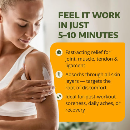 1-TDC Joint & Muscle Relief Cream - Use On Back, Knee, Neck, Shoulder, Hip - Soothes Stiff Joints, Muscles, and Injuries in 5-10 Minutes - Relaxer - 4 oz