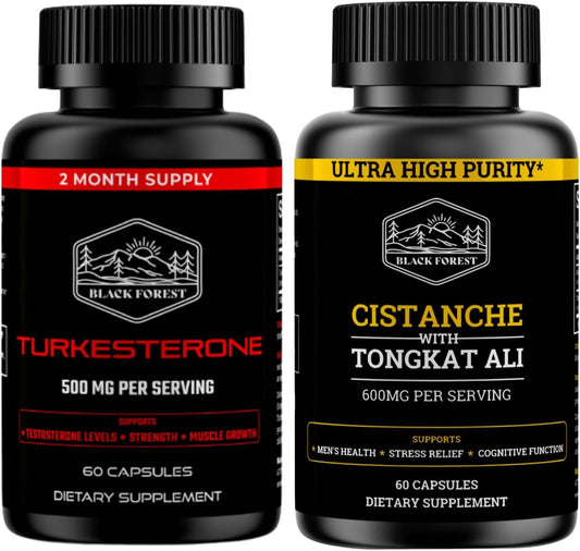 Black Forest Supplemets Starter Pack Bundle. 1 X Turkesterone + 1 X Cistanche (TESTO Pack)
