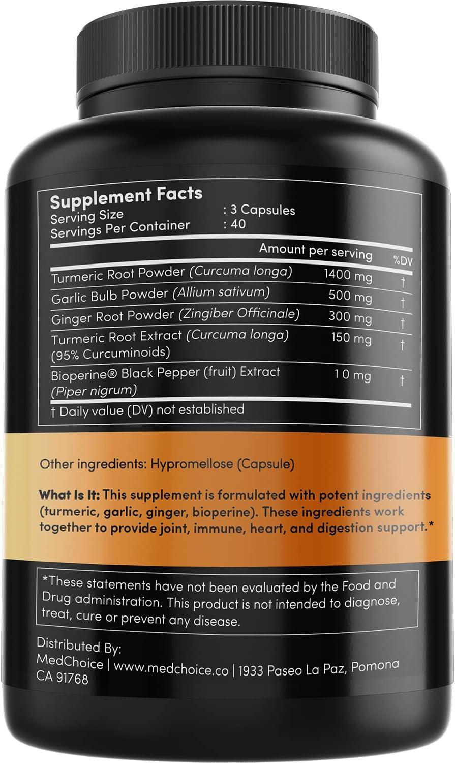 MEDCHOICE Turmeric & Ginger (240ct) and Sleep Melatonin (180ct) Supplement Bundle - Wellness Duo for Joint, Digestion, Sleep, & Immune Support - Vegan, Non-GMO, Gluten-Free