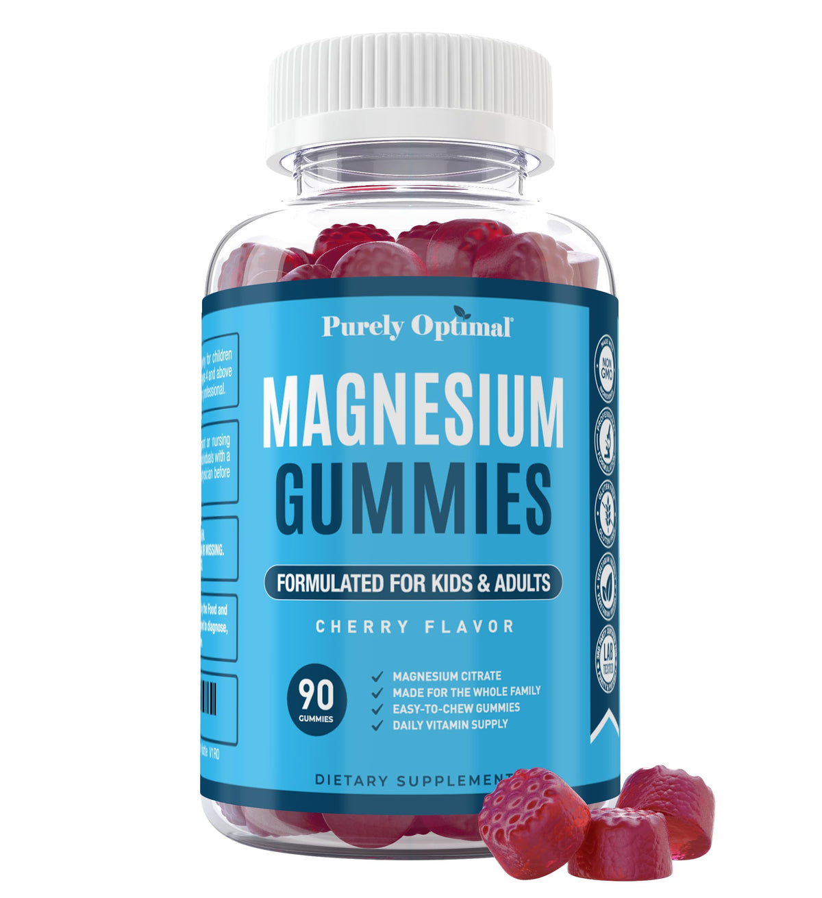 Premium Magnesium Gummies Kids & Adults - Magnesium Citrate for Digestion Support