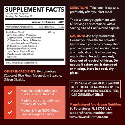 Night Time Fat Burner for Weight Loss Support for Men and Women, 60 Count | Appetite Suppressant and Overnight Metabolism Booster with Melatonin for Sleep Support, Vegan, Gluten Free, 60 Servings
